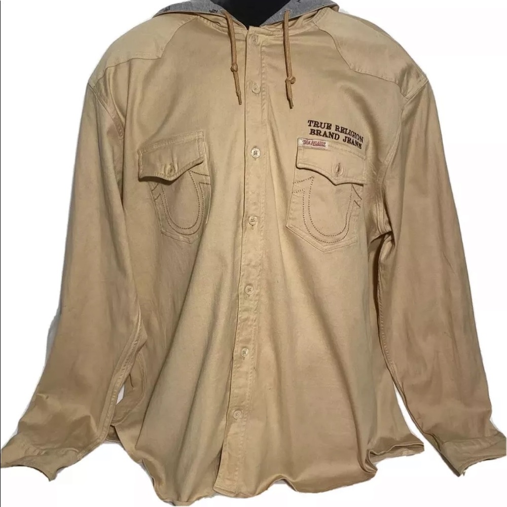True Religion Trucker MUSTARD GOLD Hooded Jacket UNISEX 3XL